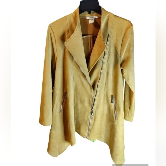 Chic Gold Asymmetrical Women's Jacket - Picture 9 of 16